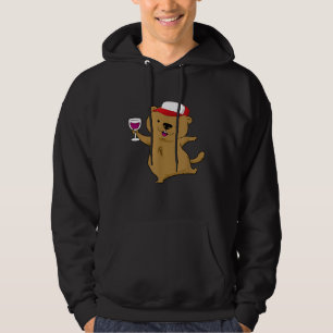 Happy Groundhog Day Wine Lovers Woodchuck Drink Hoodie