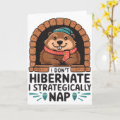 Happy Groundhog Day Woodchuck Animal Groundhog Lov Kaart (Gele Bloem)