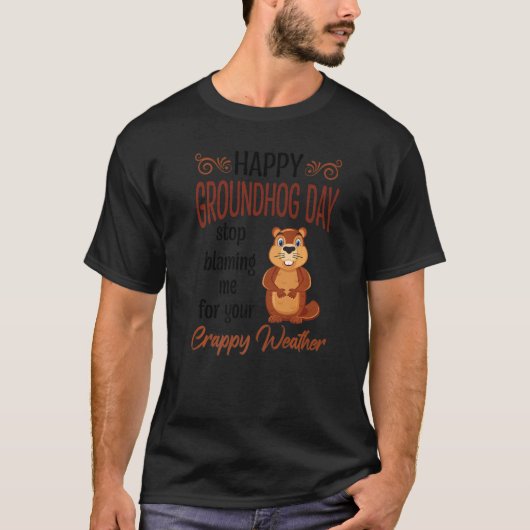 Happy Groundhog Day Woodchuck T-shirt (Voorkant)