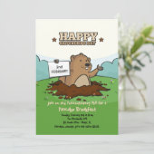 Happy Groundhog-uitnodiging Kaart (Staand voorkant)