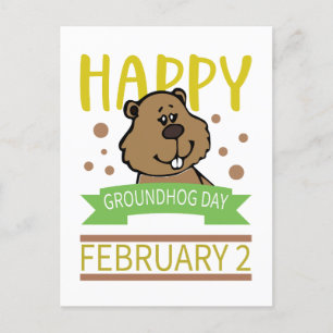 Happy Groundhog's Day 2 februari Briefkaart