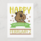 Happy Groundhog's Day 2 februari Briefkaart (Voorkant)