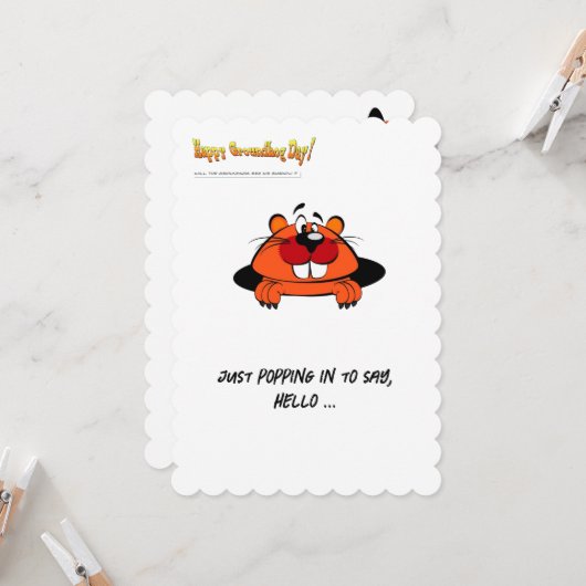 Happy Groundhog's Day Briefkaart (Voorkant / Achterkant in situ)