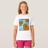 Happy Groundhogs met glimlach T-Shirt (Voorkant volledig)