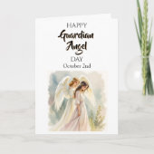 Happy Guardian Angel Day | (Kaukasisch) Kaart (Voorkant)