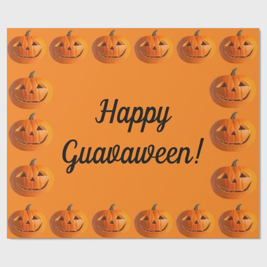 Happy Guavaween Jack-O-Lantern-pakpapier Cadeaupapier (Vlak)