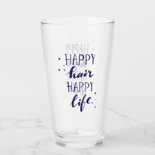 Happy Hair Happy Life Glas (Voorkant)