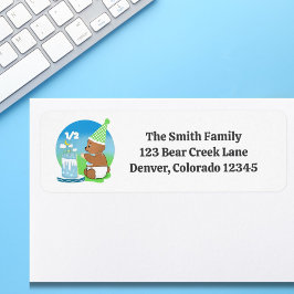 Happy Half Birthday Baby Beer met taart Etiket