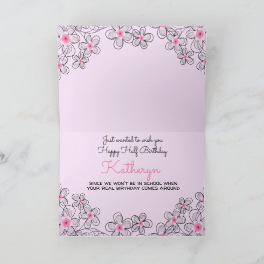 Happy Half Birthday Kaart (Binnen)