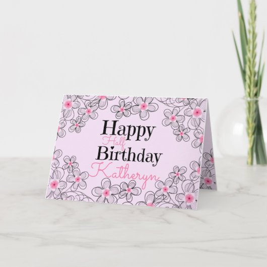 Happy Half Birthday Kaart (Voorkant)