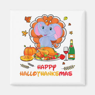 Happy Hallo Bedankt Mas Elephant Thanksgiving Gift Magneet