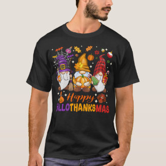 Happy Hallo Bedankt Mas Halloween Thanksgiving Chr T-shirt