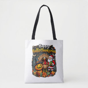 Happy Hallo Bedankt mas Merry Christmas Santa Clau Tote Bag
