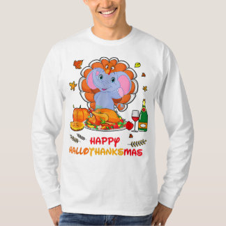 Happy Hallo olifant Drink wijn dank u cadeau T-shirt
