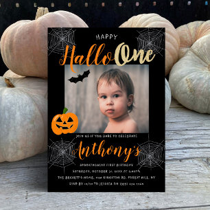Happy Hallo-one Halloween 1st Birthday Foto Kaart