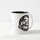 Happy Hallo-Oops! Santa Dressed as a Witch, Deer Tweekleurige Koffiemok (Voorkant rechts)