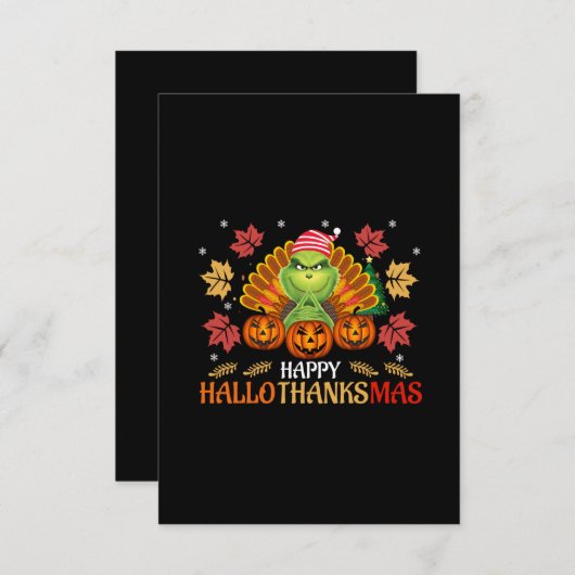 Happy Hallo Thanksmas Kaart (Voorkant / Achterkant)