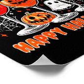 Happy Hallo-wine Funny Halloween Gl Wine Drinking  Poster (Hoek)