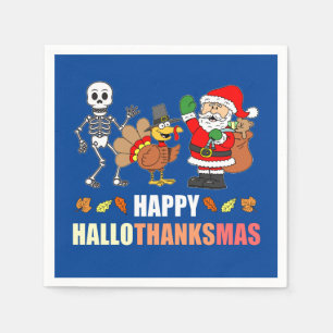 Happy HalloBedanktMas (BLUE) Napkins Servet