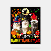 Happy HalloBedanktMas Cats Acryl Bord (Voorkant)