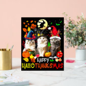 Happy HalloBedanktMas Cats Acryl Bord (Huwelijk)