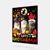 Happy HalloBedanktMas Cats Acryl Bord (Hoek)