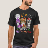 Happy HalloBedanktMas Cats T-shirt (Voorkant)