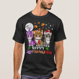Happy HalloBedanktMas Cats T-shirt