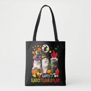 Happy HalloBedanktMas Cats Tote Bag
