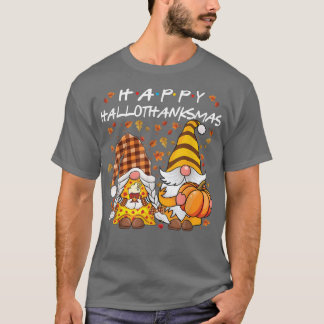 Happy HalloBedanktMas Gnomes Pumpkin Gnomes Herfst T-shirt