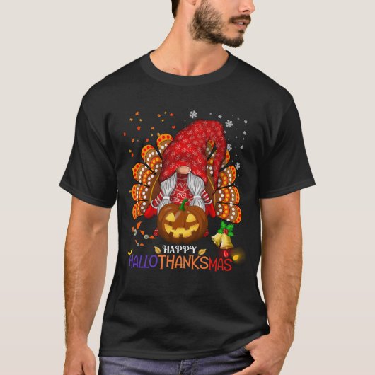 Happy HalloBedanktMas Gnomes T-shirt (Voorkant)