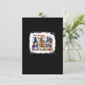 Happy HalloBedanktMas Halloween Gnomes Thanksgivin Kaart (Staand voorkant)