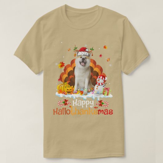 Happy HalloBedanktMas Halloween Thanksgiving Chris T-shirt (Design voorkant)