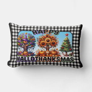 Happy HalloBedanktMas Lumbar kussen met kussens
