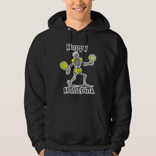 Happy Hallodink | Halloween en Pickleball Pun Hoodie (Voorkant)