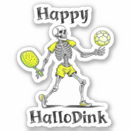 Happy Hallodink | Halloween en Pickleball Pun Sticker