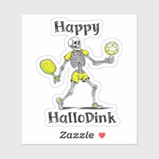 Happy Hallodink | Halloween en Pickleball Pun Sticker (Vel)