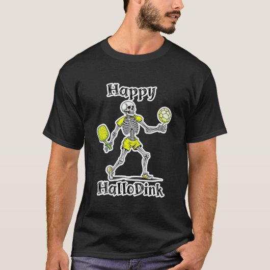 Happy Hallodink | Halloween en Pickleball Pun T-shirt (Voorkant)