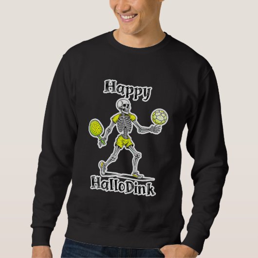Happy Hallodink | Halloween en Pickleball Pun Trui (Voorkant)