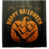 HAPPY HALLOEEN BATS EN PUMPKIN DOUCHEGORDIJN (Voorkant)