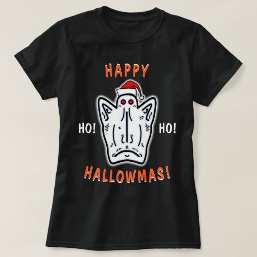 Happy HalloMas (Halloween + X-Mas)! v2 T-Shirt (Design voorkant)