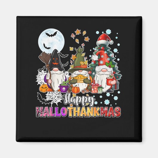 Happy Hallothanksams Gnomes Lover Grappig Hallowee Magneet (Voorkant)