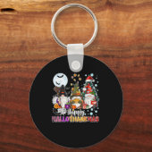 Happy Hallothanksams Gnomes Lover Grappig Hallowee Sleutelhanger (Voorkant)