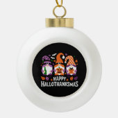 Happy Hallothanksams Gnomes Lover Merry Christmas Keramische Bal Ornament (Voorkant)