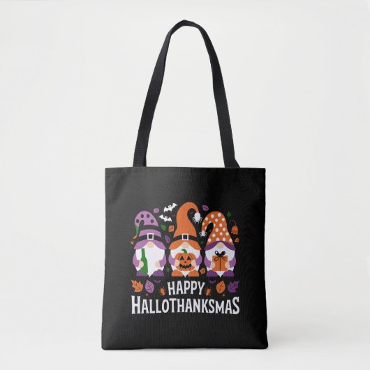 Happy Hallothanksams Gnomes Lover Merry Christmas Tote Bag (Voorkant)