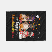 Happy Hallothanksams Pug Dog Halloween Kerstmis Fleece Deken (Voorkant (Horizontaal))