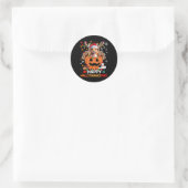 Happy Hallothanksams Shetland Sheepdog Ronde Sticker (Tas)