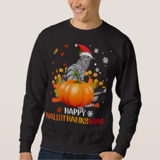 Happy HalloThanksgiving Cat Lover Gift Shirt