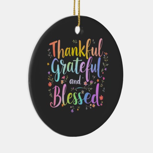 Happy HalloThanksgiving Lovers Design– Perfect Hal Keramisch Ornament (Rechts)