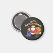 Happy HalloThanksgiving Lovers Design– Perfect Hal Magneet (Voorkant / Achterkant)